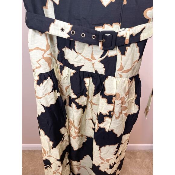 Shona Joy Lucia Bustier Floral Belted Black Maxi Dress Size 4 - Picture 6 of 9